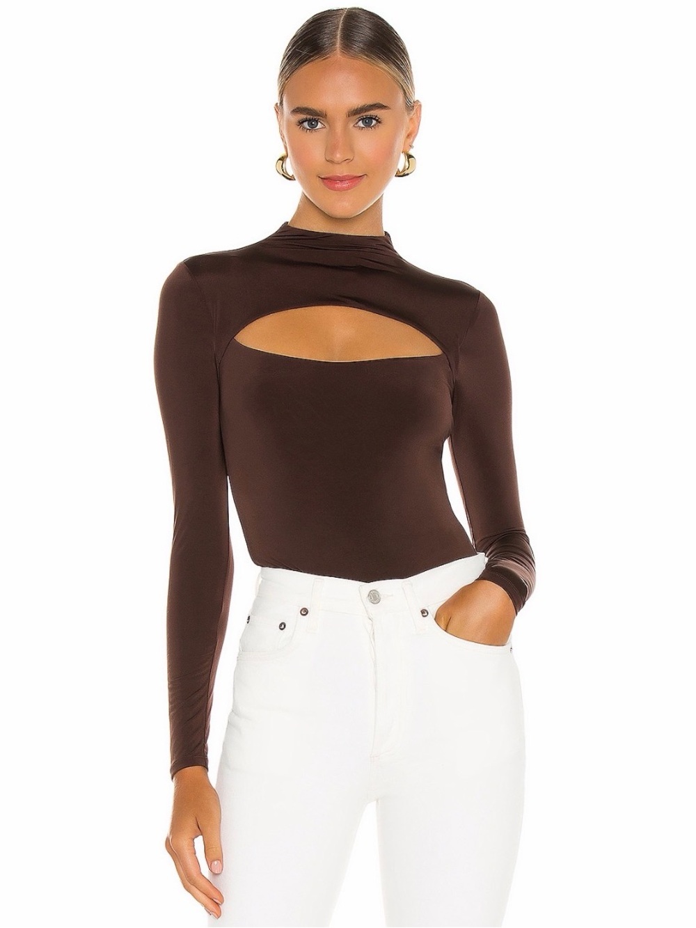 Lovers & Friends Revolve Cut Out Mock Neck Bodysuit